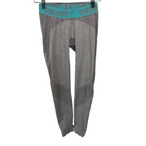 Gymshark Leggings Size Small Flex Low Rise Pull On Stretch Workout Gray Teal